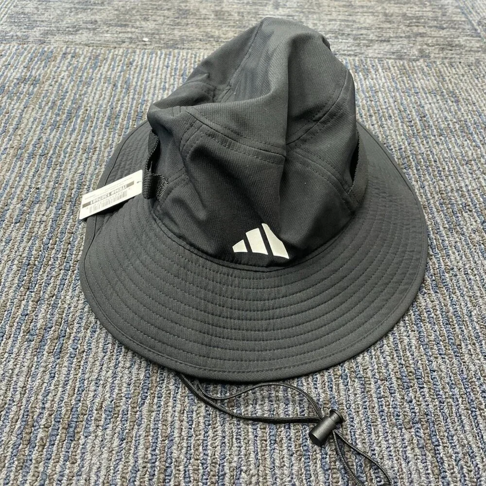 NEW Adidas Men's Climacool Black Bucket Hat UPF 50 Sun Protection Polyester - Picture 2 of 8